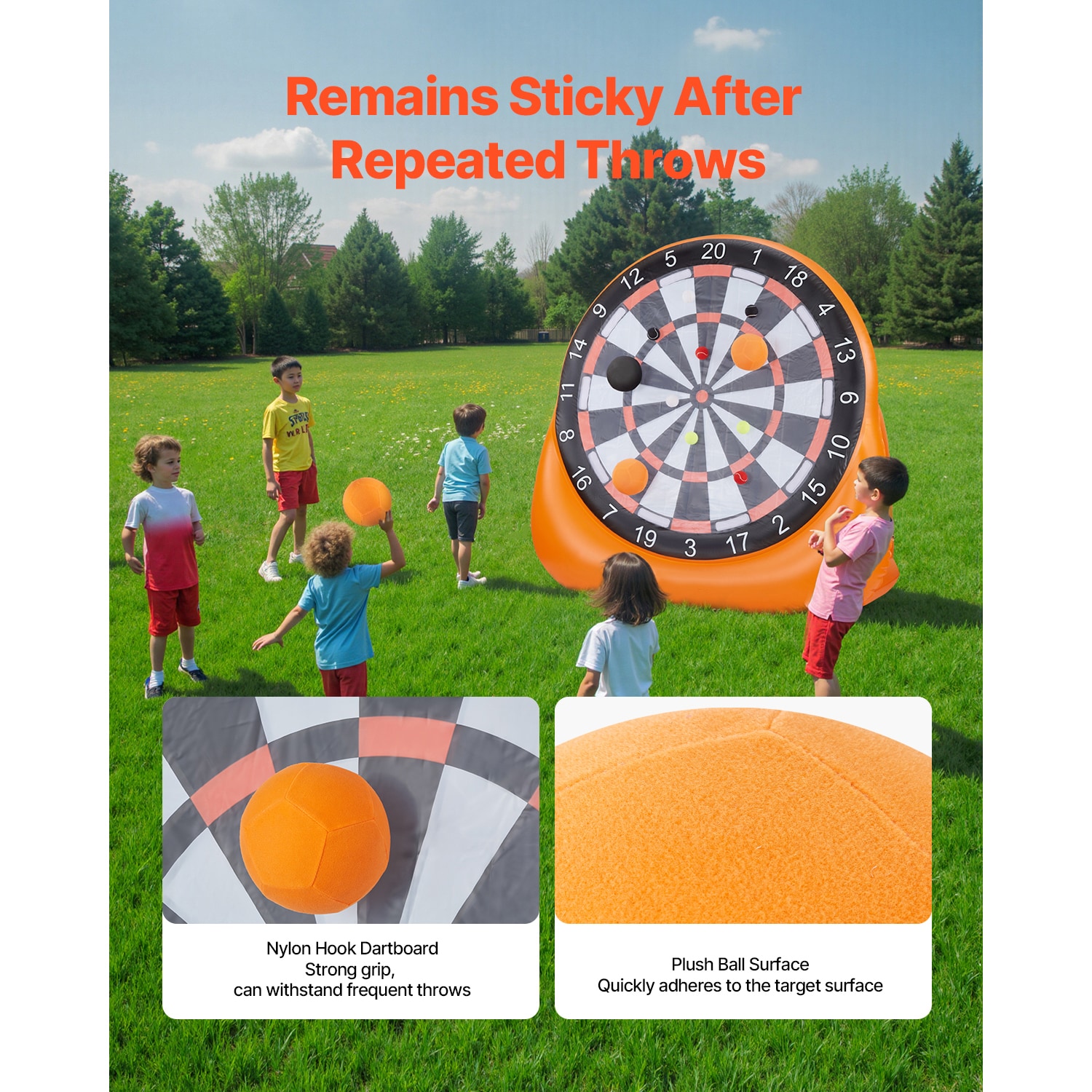 Inflatable Football Dart Board For Kids With Kick Balls And Pump_voghion.com